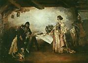 Mikolas Ales A picture of Jiri of Podebrady and Matthias Corvinus by Mikolas Ales Spain oil painting artist